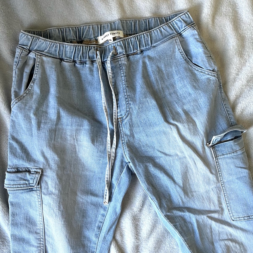 New Denim Cargo Pants Size XL